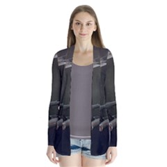 Space Travel Spaceship Space Drape Collar Cardigan by Celenk