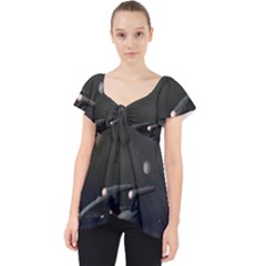 Space Travel Spaceship Space Lace Front Dolly Top by Celenk