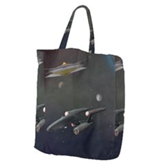 Space Travel Spaceship Space Giant Grocery Zipper Tote