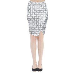 Square Line Stripe Pattern Midi Wrap Pencil Skirt by Celenk