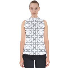 Square Line Stripe Pattern Shell Top