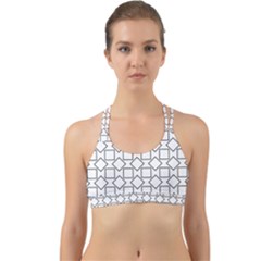 Square Line Stripe Pattern Back Web Sports Bra