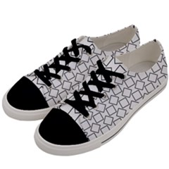 Square Line Stripe Pattern Men s Low Top Canvas Sneakers