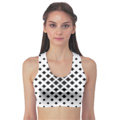 Square Pattern Monochrome Sports Bra by Celenk