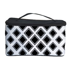 Square Pattern Monochrome Cosmetic Storage Case by Celenk