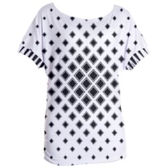 Square Pattern Monochrome Women s Oversized Tee