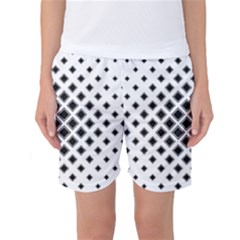 Square Pattern Monochrome Women s Basketball Shorts by Celenk