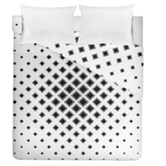 Square Pattern Monochrome Duvet Cover Double Side (queen Size) by Celenk