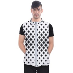 Square Pattern Monochrome Men s Puffer Vest