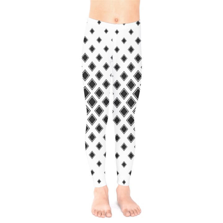 Square Pattern Monochrome Kids  Legging