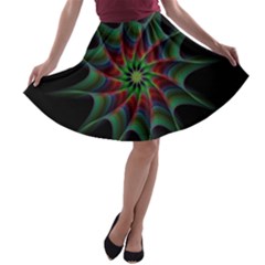 Star Abstract Burst Starburst A-line Skater Skirt by Celenk