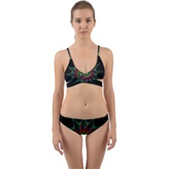 Star Abstract Burst Starburst Wrap Around Bikini Set by Celenk