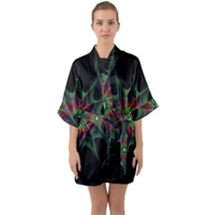 Star Abstract Burst Starburst Quarter Sleeve Kimono Robe