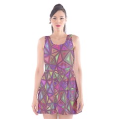 Triangle Background Abstract Scoop Neck Skater Dress