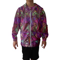 Triangle Background Abstract Hooded Wind Breaker (kids) by Celenk