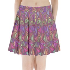 Triangle Background Abstract Pleated Mini Skirt