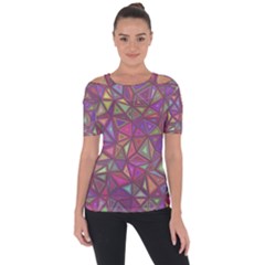 Triangle Background Abstract Short Sleeve Top