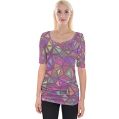 Triangle Background Abstract Wide Neckline Tee