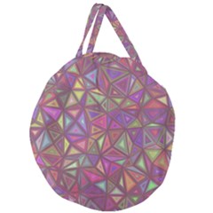 Triangle Background Abstract Giant Round Zipper Tote by Celenk