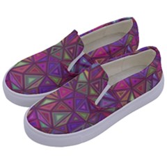 Triangle Background Abstract Kids  Canvas Slip Ons by Celenk