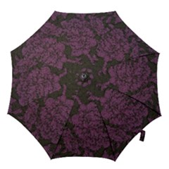 Purple Black Red Fabric Textile Hook Handle Umbrellas (medium) by Celenk