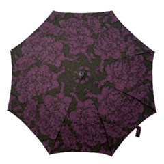 Purple Black Red Fabric Textile Hook Handle Umbrellas (small) by Celenk