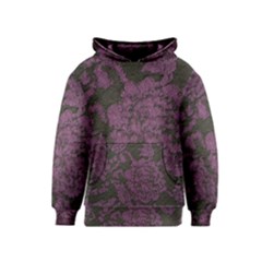 Purple Black Red Fabric Textile Kids  Pullover Hoodie