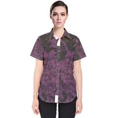 Purple Black Red Fabric Textile Women s Short Sleeve Shirt