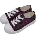 Purple Black Red Fabric Textile Kids  Low Top Canvas Sneakers View2