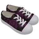 Purple Black Red Fabric Textile Kids  Low Top Canvas Sneakers View3