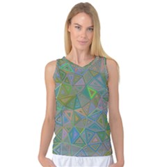 Triangle Background Abstract Women s Basketball Tank Top