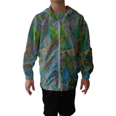 Triangle Background Abstract Hooded Wind Breaker (kids) by Celenk