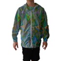 Triangle Background Abstract Hooded Wind Breaker (Kids) View1