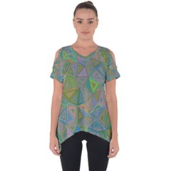 Triangle Background Abstract Cut Out Side Drop Tee