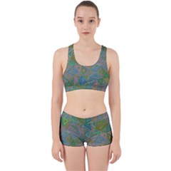 Triangle Background Abstract Work It Out Sports Bra Set