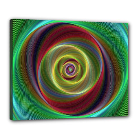 Spiral Vortex Fractal Render Swirl Canvas 20  X 16  by Celenk