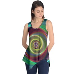 Spiral Vortex Fractal Render Swirl Sleeveless Tunic by Celenk