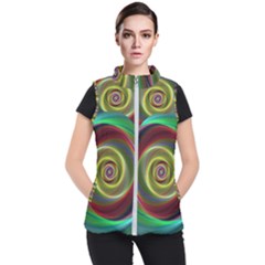 Spiral Vortex Fractal Render Swirl Women s Puffer Vest by Celenk