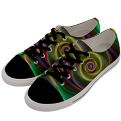 Spiral Vortex Fractal Render Swirl Men s Low Top Canvas Sneakers