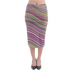 Wave Abstract Happy Background Midi Pencil Skirt by Celenk