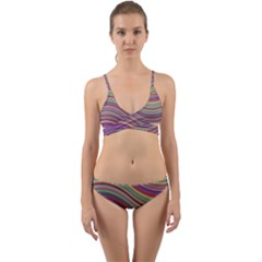 Wave Abstract Happy Background Wrap Around Bikini Set