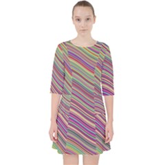 Wave Abstract Happy Background Pocket Dress