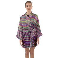 Wave Abstract Happy Background Long Sleeve Kimono Robe