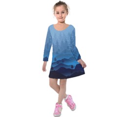 Blue Mountain Kids  Long Sleeve Velvet Dress by berwies