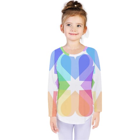 Heart Love Wedding Valentine Day Kids  Long Sleeve Tee by Celenk