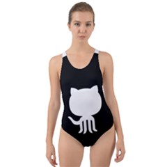 Logo Icon Github Cut-out Back One Piece Swimsuit by Celenk