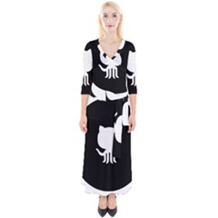 Logo Icon Github Quarter Sleeve Wrap Maxi Dress