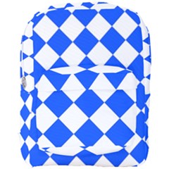 Blue White Diamonds Seamless Full Print Backpack