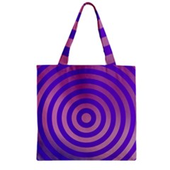 Circle Target Focus Concentric Zipper Grocery Tote Bag by Celenk