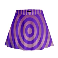 Circle Target Focus Concentric Mini Flare Skirt by Celenk